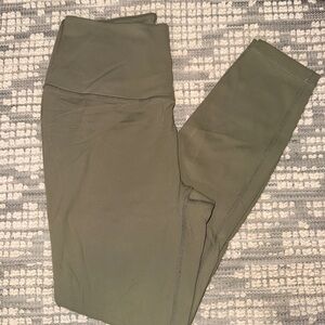 Olive Green High-Waisted Leggings